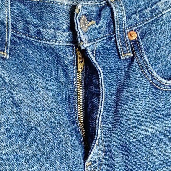 Levi's Low Pro Straight Jeans Womens 26 Blue Distressed Ripped Knee Denim Pants - Picture 8 of 16